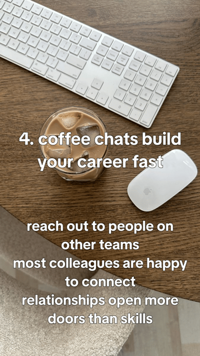 6 things I wish I knew before my first job - office details, lanyard on a desk, first-day notebook, lift lobby, muted co — slide 5