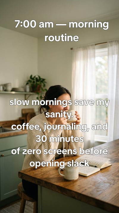 A day in my life as a remote worker, 7am to 9pm — slide 2