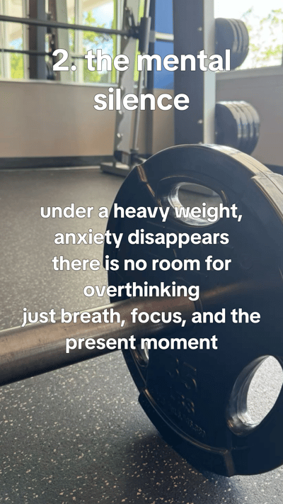 What 100 days of strength training actually changed - the same corner of a home gym across seasons, worn shoes, loaded b — slide 3